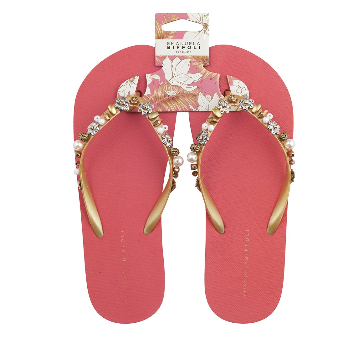 Ciabatte Infradito Perline Rosa - Main Image